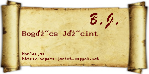 Bogács Jácint névjegykártya